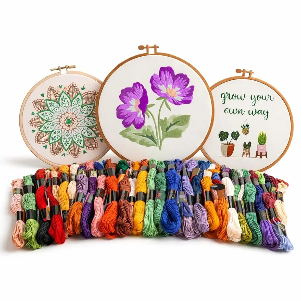 Mega Embroidery Kit for Beginners, Learn 30+ Stitches, 10 Practice Patterns, Plenty of Colorful Embroidery Floss, English Em
Mega Embroidery Kit for Beginners, Learn 30+ Stitches, 10 Practice Patterns, Plenty of Colorful Embroidery Floss, English Em