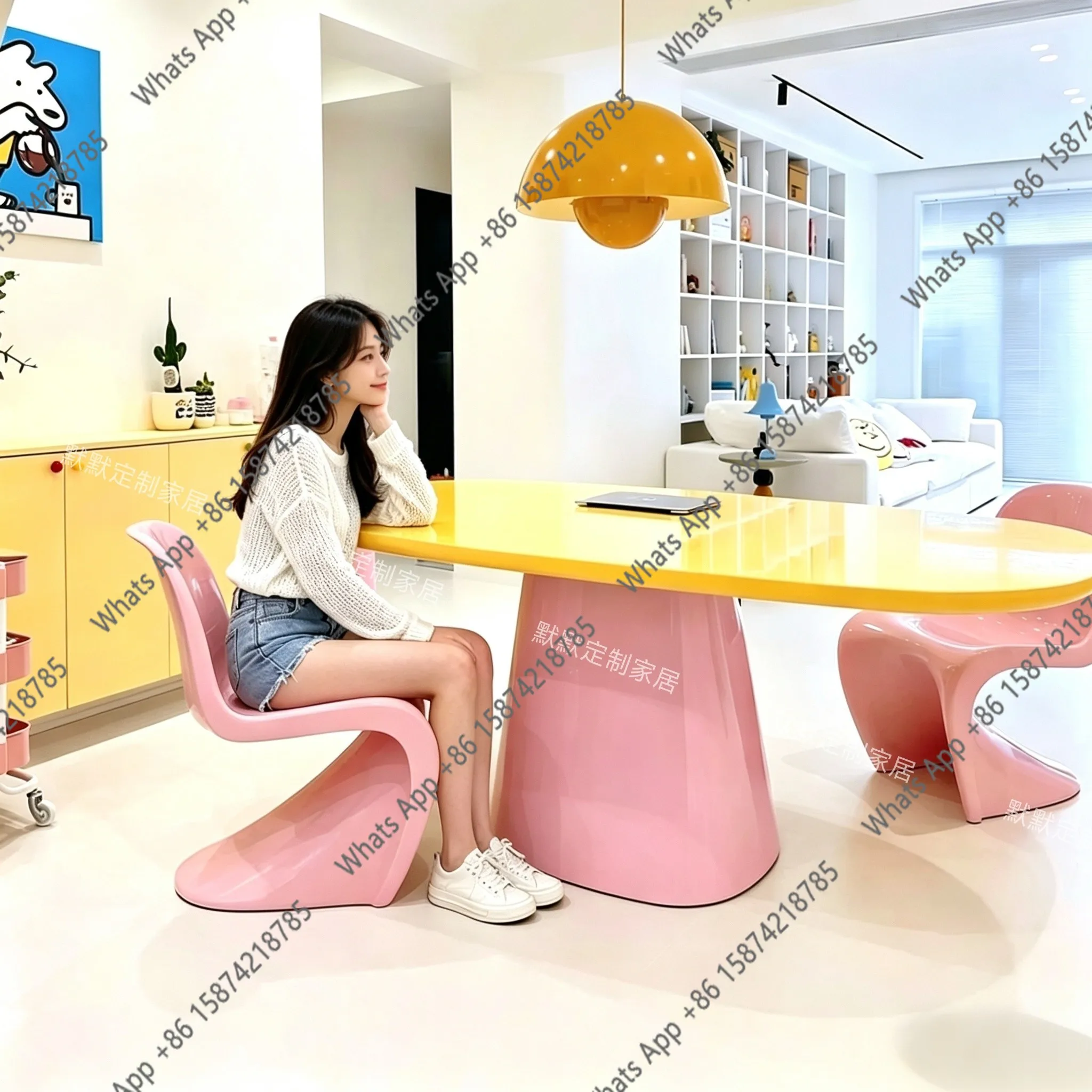 Rt Cream Style Dining Table Solid Wood Desk Writing Desk Computer Desk Simple Designer Style Fashion
Rt Cream Style Dining Table Solid Wood Desk Writing Desk Computer Desk Simple Designer Style Fashion