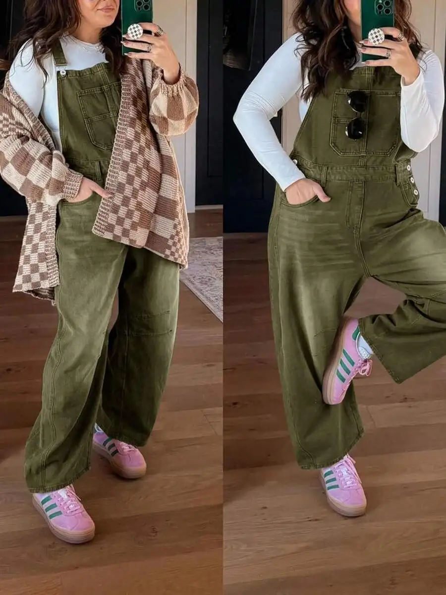 Womens Denim Bib Overalls With Adjustable Straps Barrel Leg Jumpsuit Casual Daily Pants
Womens Denim Bib Overalls With Adjustable Straps Barrel Leg Jumpsuit Casual Daily Pants