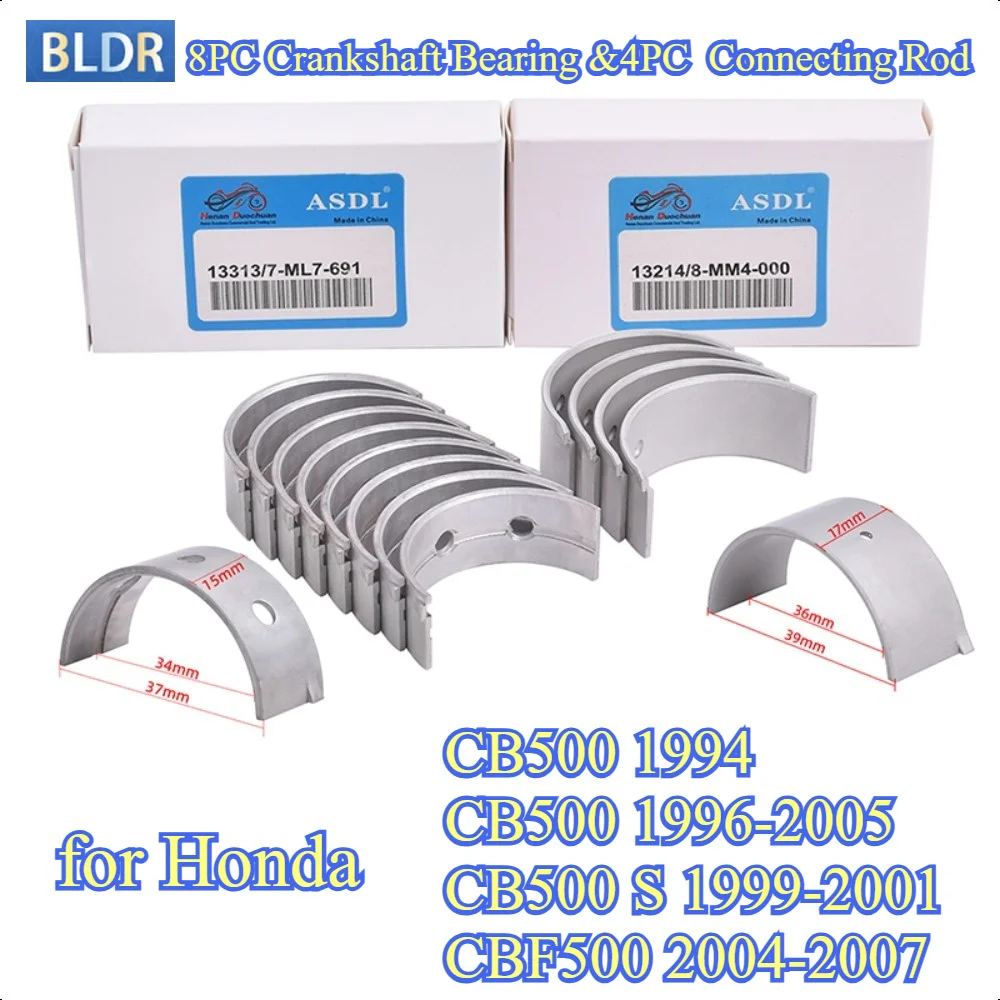 34mm Motorcycle Crankshaft Main Bearing Connecting Rod Bearing 36mm for Honda CB500 1994 1996-2005 CB500 S CBF500 2004-2007
34mm Motorcycle Crankshaft Main Bearing Connecting Rod Bearing 36mm for Honda CB500 1994 1996-2005 CB500 S CBF500 2004-2007