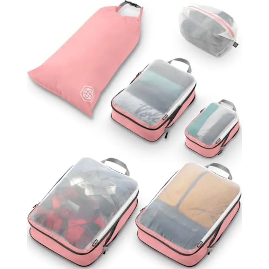 Large Packing Cube Set with See Through Mesh- Compression Packing Cubes Travel Organizers by
Large Packing Cube Set with See Through Mesh- Compression Packing Cubes Travel Organizers by