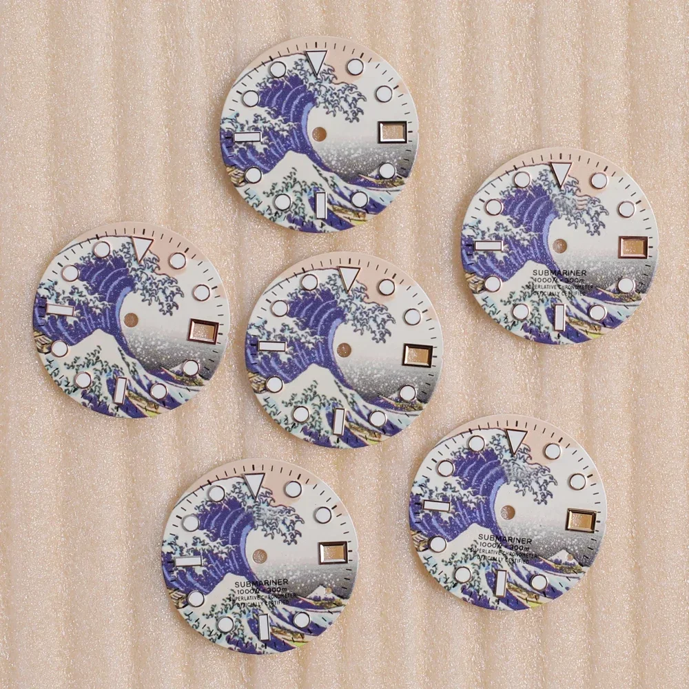 28.5mm Dial The Great Wave off Kanagawa Watch Face Accessory Green Luminous For NH35 NH36 Movement Offering Customization
28.5mm Dial The Great Wave off Kanagawa Watch Face Accessory Green Luminous For NH35 NH36 Movement Offering Customization