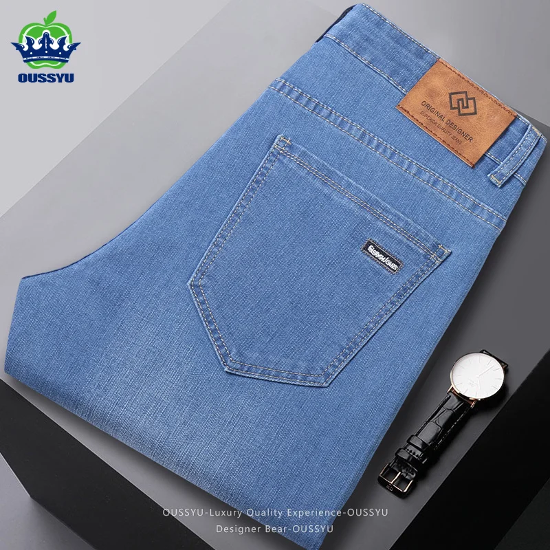 Summer Men's Jeans Business Straight Cotton Denim Pants Elastic Work Cargo Trousers Father's Day Plus Size 40 Brand Clothing
Summer Men's Jeans Business Straight Cotton Denim Pants Elastic Work Cargo Trousers Father's Day Plus Size 40 Brand Clothing