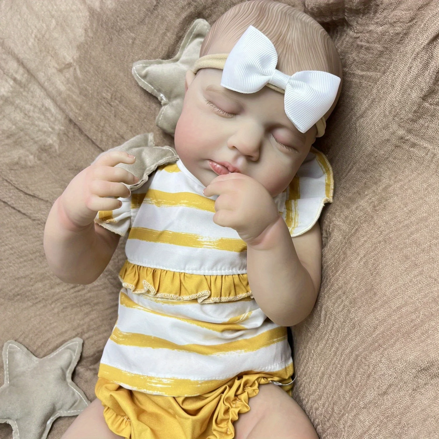 BZDOLL 48cm Reborn Dolls 19inch Asleep Babies Doll Toy with Full Vinyl Body 3D Skin Doll with Blood Vessel Handmade Birthday Gift
BZDOLL 48cm Reborn Dolls 19inch Asleep Babies Doll Toy with Full Vinyl Body 3D Skin Doll with Blood Vessel Handmade Birthday Gift