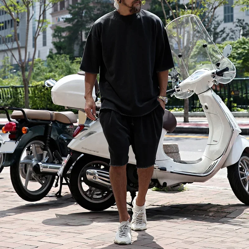 Summer Man Outfit Cotton Short Sets O-neck Tracksuit Man Oversized Casual Sports Kit Male Clothing 2 Piece Set
Summer Man Outfit Cotton Short Sets O-neck Tracksuit Man Oversized Casual Sports Kit Male Clothing 2 Piece Set