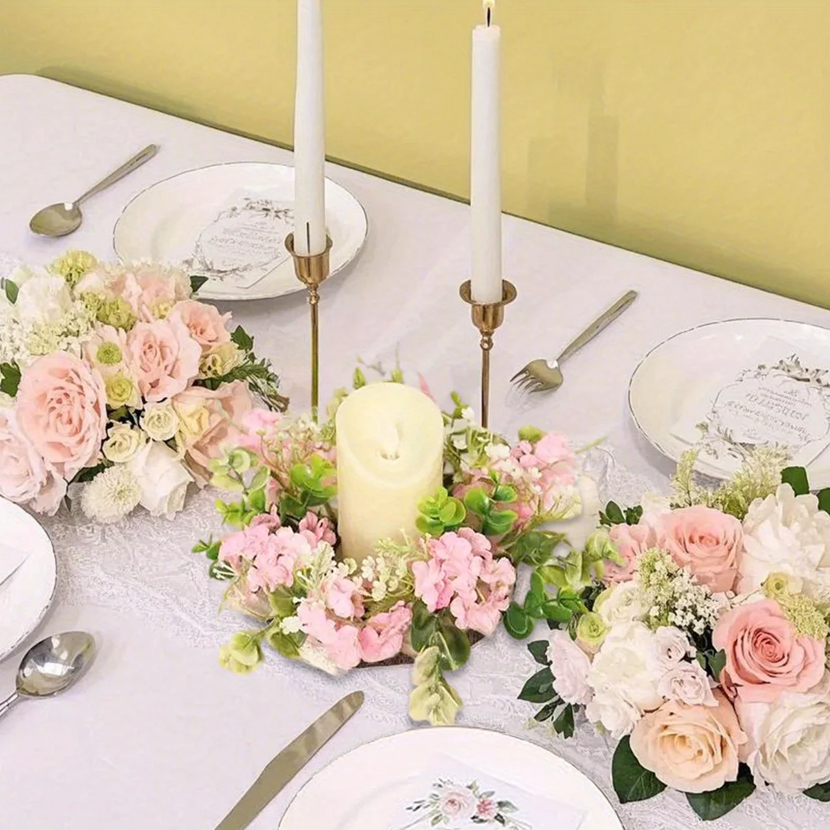 2Pcs Artificial Hyacinth Candle Holder Eucalyptus Leaf Flower Wreath Small Bohemian Flower Wreath Pillar Candle Holder
2Pcs Artificial Hyacinth Candle Holder Eucalyptus Leaf Flower Wreath Small Bohemian Flower Wreath Pillar Candle Holder