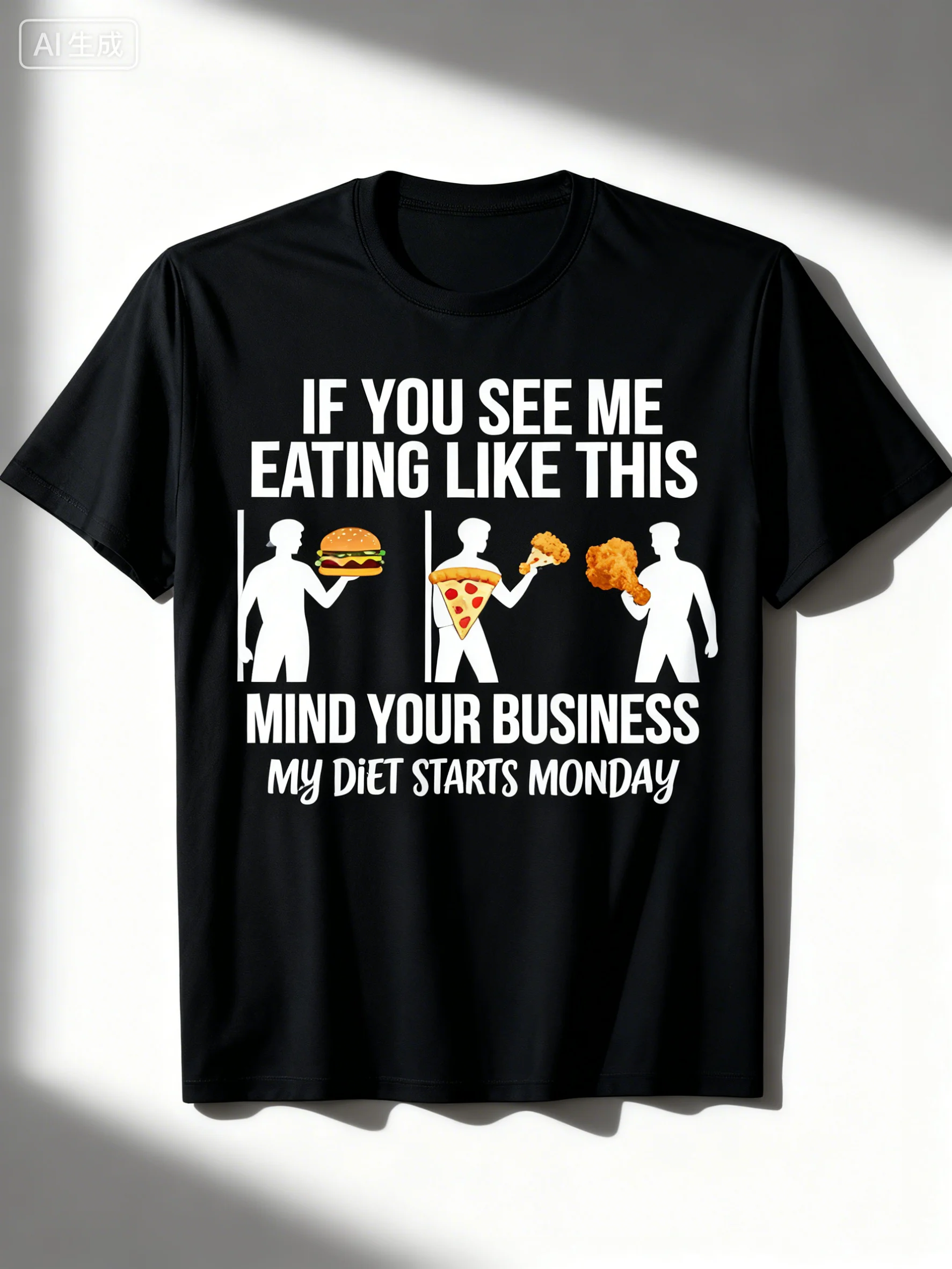 Men's Casual Short Sleeve Graphic Tee - "If You See Me Eating Like This Mind Your Business" Funny Food Print Summer Crew Neck
Men's Casual Short Sleeve Graphic Tee - "If You See Me Eating Like This Mind Your Business" Funny Food Print Summer Crew Neck