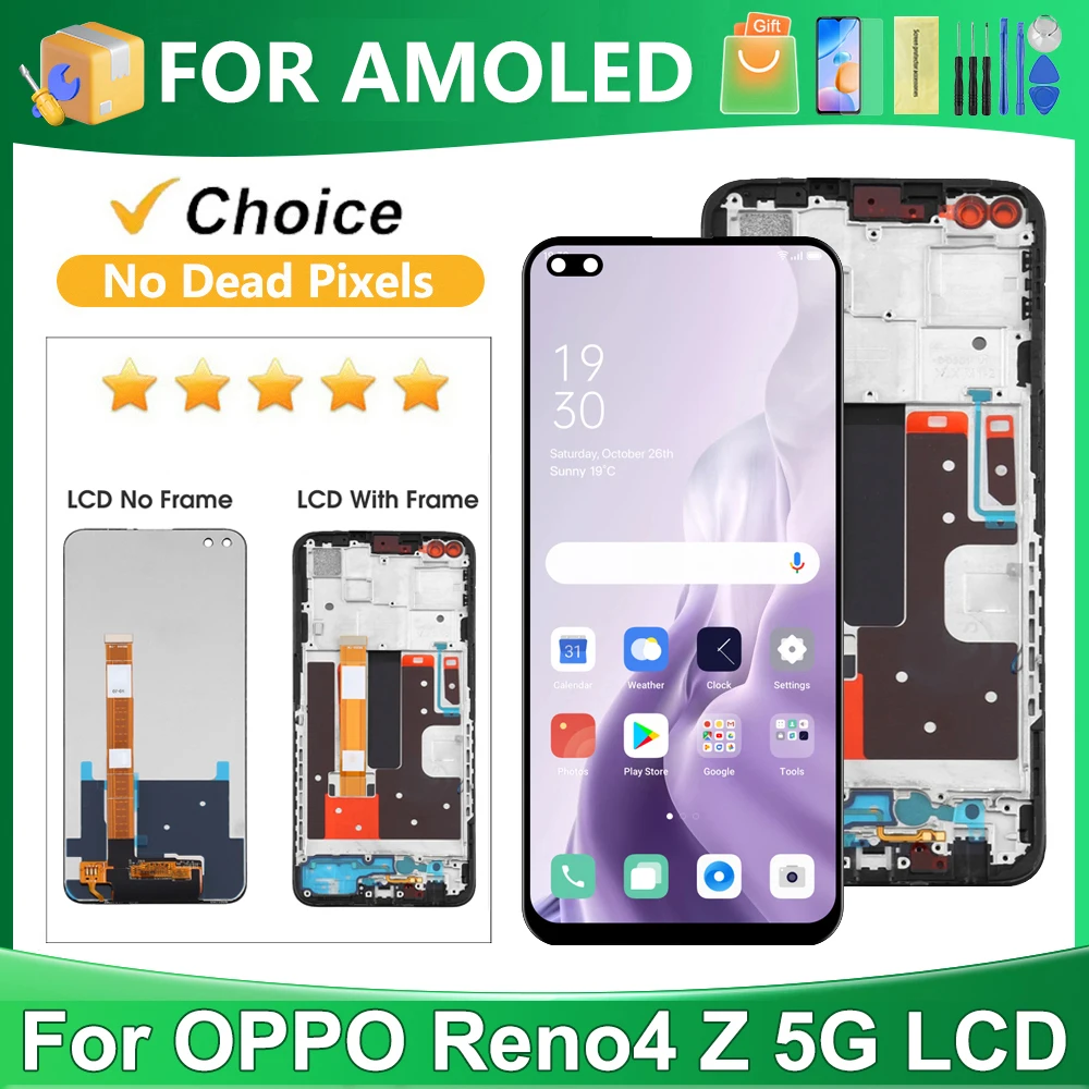 AMOLED для OPPO Reno4 Z 5G 6,57 ''для Reno4 Z CPH2065 ЖК-дисплей, сменный преобразователь сенсорного экрана в сборе
AMOLED для OPPO Reno4 Z 5G 6,57 ''для Reno4 Z CPH2065 ЖК-дисплей, сменный преобразователь сенсорного экрана в сборе