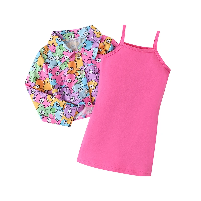 4-7Y Toddler Girl 2Pcs Fall Outfits Vintage Sleeveless Cami Dress + Long Sleeve Bear Print Jacket Set Kid Clothes
4-7Y Toddler Girl 2Pcs Fall Outfits Vintage Sleeveless Cami Dress + Long Sleeve Bear Print Jacket Set Kid Clothes