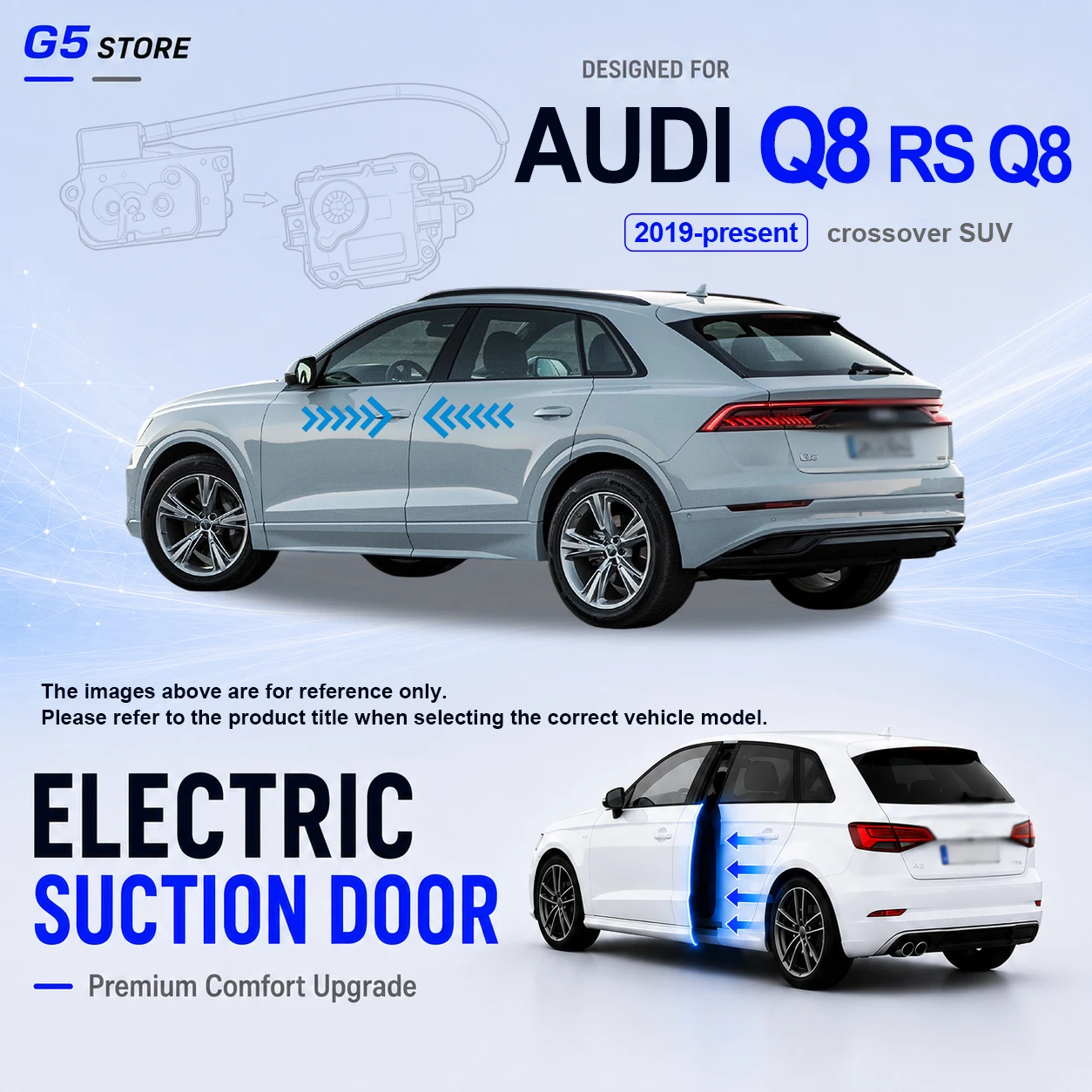 For Audi Q8 RS Q8 2019-present Car Electric Suction Door Power-assisted Closing Door Soft-close Function
For Audi Q8 RS Q8 2019-present Car Electric Suction Door Power-assisted Closing Door Soft-close Function