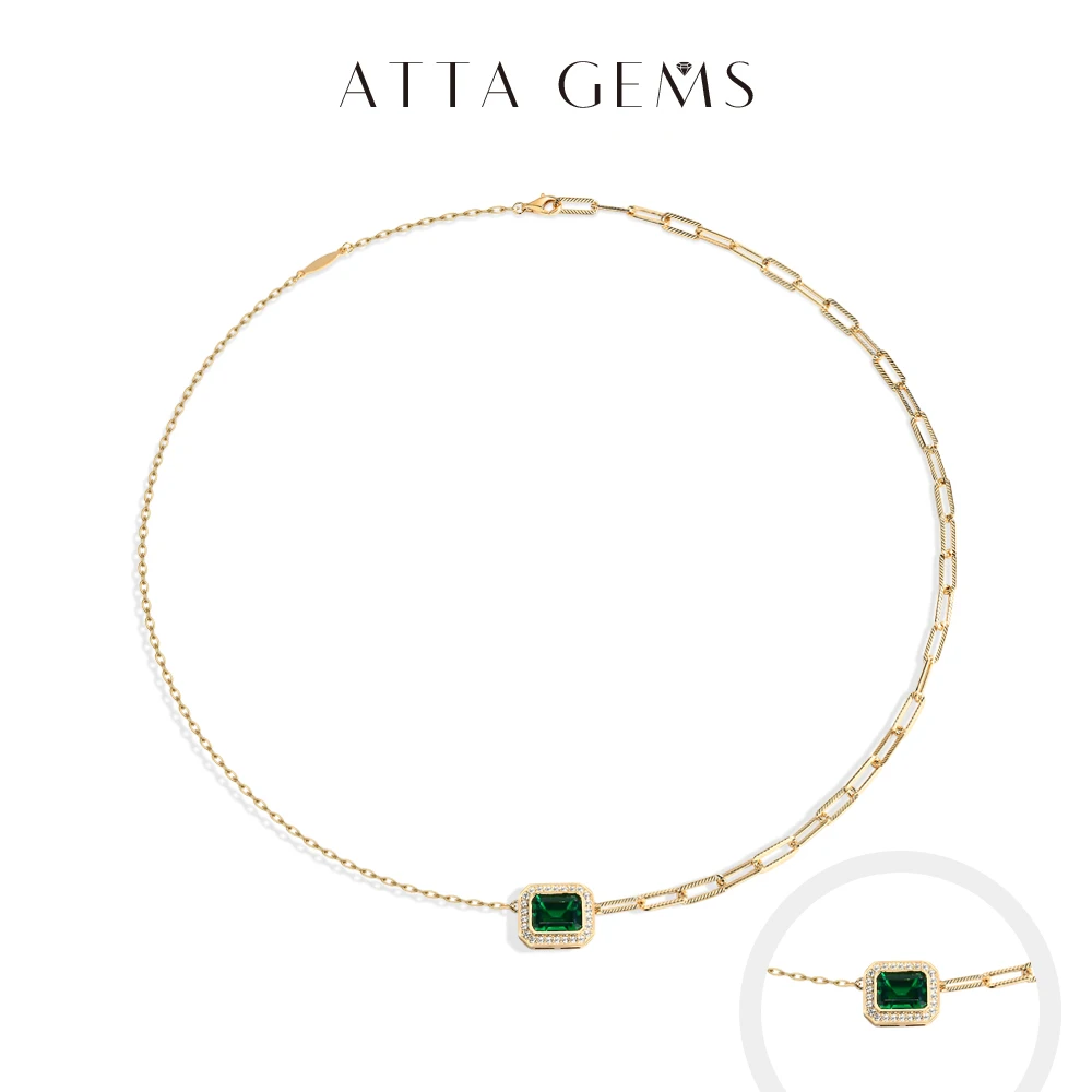ATTAGEMS Luxury Lab Zambian Emerald Necklace White Zircon s925 Sterling Silver 18k Gold Plated for Women Men Anniversary Jewelry
ATTAGEMS Luxury Lab Zambian Emerald Necklace White Zircon s925 Sterling Silver 18k Gold Plated for Women Men Anniversary Jewelry