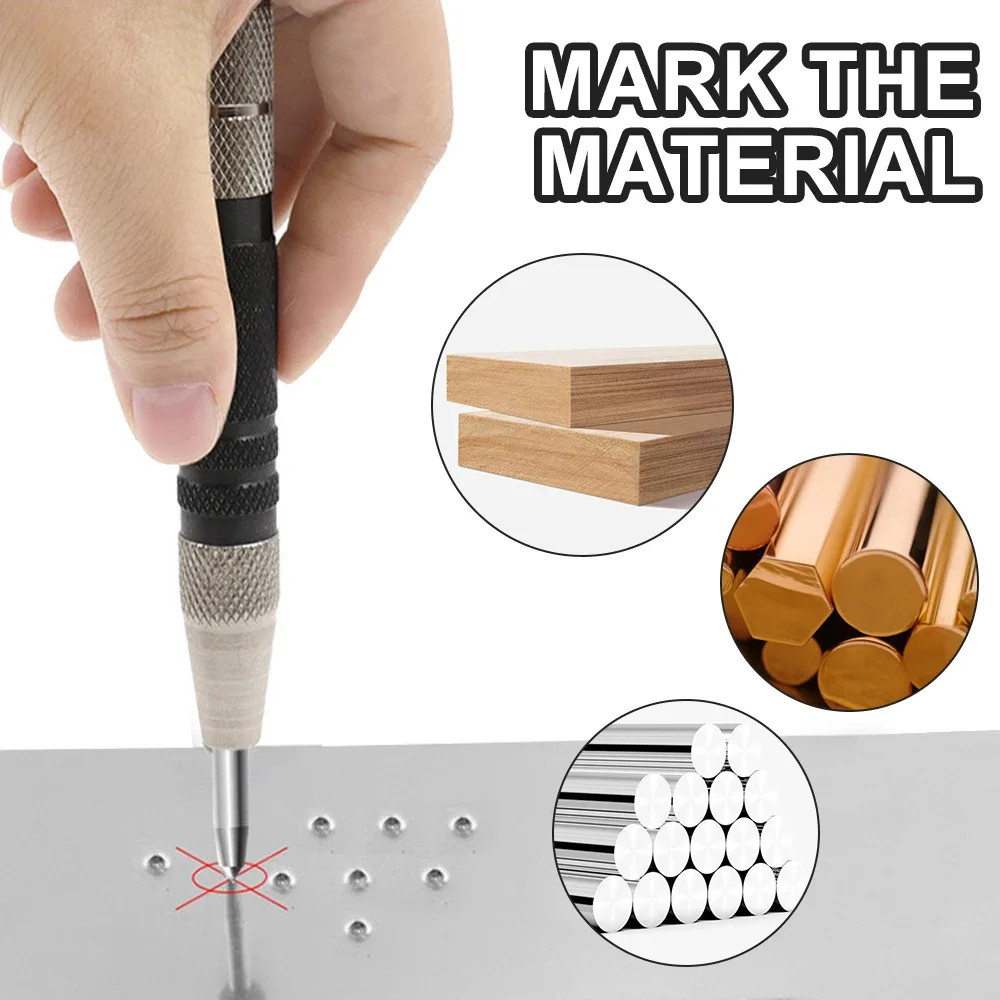 Auto Center Pin Punch Spring Loaded Adjustable Dent Press Marker Woodworking Carpenter Metal Drill Tool Automatic Centre Punch
Auto Center Pin Punch Spring Loaded Adjustable Dent Press Marker Woodworking Carpenter Metal Drill Tool Automatic Centre Punch