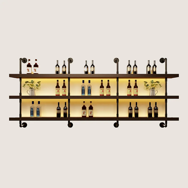 American wrought iron bar wall rack restaurant wall bar industrial style multi-layer solid wood wall shelf wine rack
American wrought iron bar wall rack restaurant wall bar industrial style multi-layer solid wood wall shelf wine rack