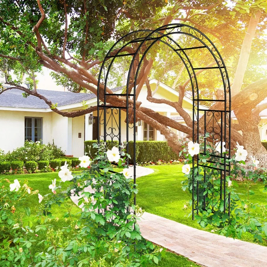 Metal Garden Arch L59'' x W17.71'' x H90.55'' Climbing Plants Support Rose Arch Outdoor Black
Metal Garden Arch L59'' x W17.71'' x H90.55'' Climbing Plants Support Rose Arch Outdoor Black