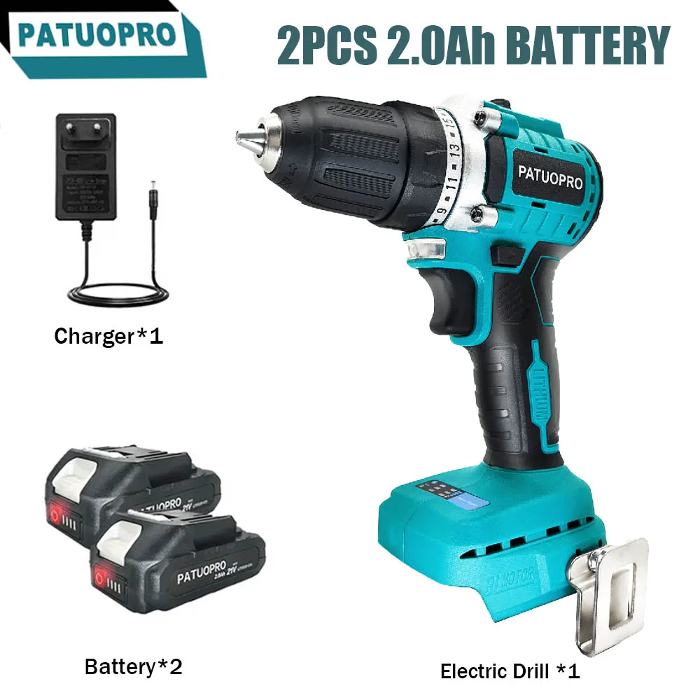 PATUOPRO 50-100N.M Brushless Electric Hand Drill Screwdriver Rechargeable Cordless 2-Speed Power Tools For Makita 18V Battery
PATUOPRO 50-100N.M Brushless Electric Hand Drill Screwdriver Rechargeable Cordless 2-Speed Power Tools For Makita 18V Battery