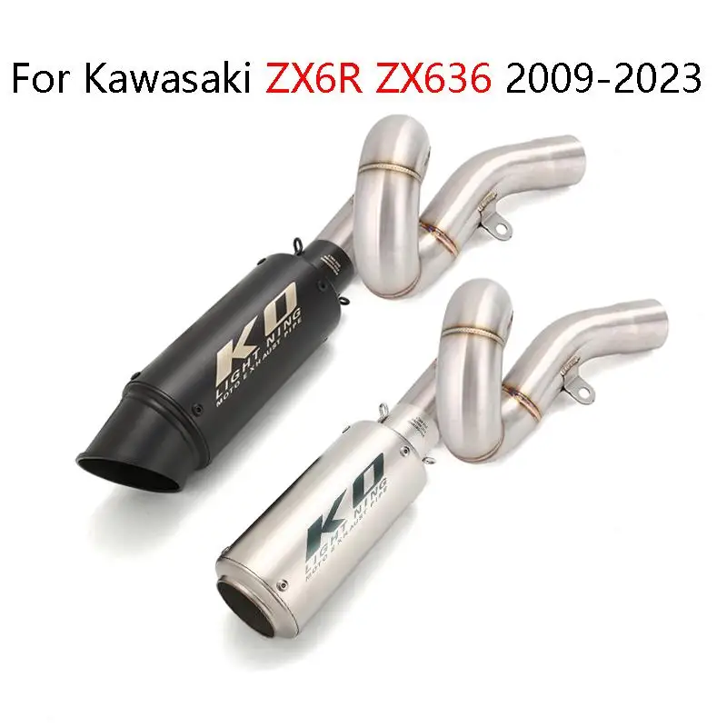 For Kawasaki ZX6R ZX636 2009-2023 Motorcycle Exhaust System Stainless Steel Mid Link Pipe Connect 51mm Muffler With DB Killer
For Kawasaki ZX6R ZX636 2009-2023 Motorcycle Exhaust System Stainless Steel Mid Link Pipe Connect 51mm Muffler With DB Killer