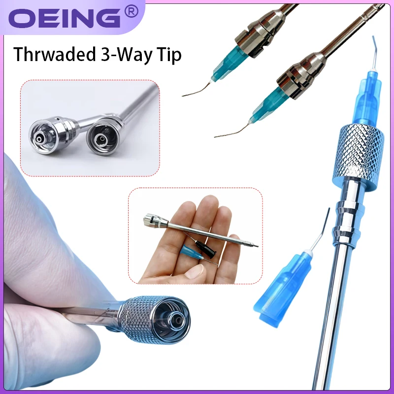 Dental Three-in-One Tip, Helical Stainless Steel Three-in-One Nozzle, Interchangeable Tip for Microscopic Root Canal Irrigation
Dental Three-in-One Tip, Helical Stainless Steel Three-in-One Nozzle, Interchangeable Tip for Microscopic Root Canal Irrigation