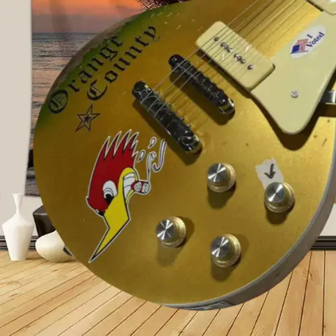 40 Inch Yellow LPG00P Electric Guitar Rosewood Neck Mahogany Body 22 Tone HH P90 Fixed Bridge Rock Music Free Shipping