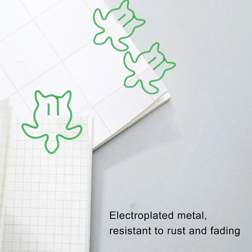 100Pcs Green Cute Paper Clips Plastic-coated Metal 3*3cm Small Paper Clips Cartoon Animals Exquisite Craftsmanship
100Pcs Green Cute Paper Clips Plastic-coated Metal 3*3cm Small Paper Clips Cartoon Animals Exquisite Craftsmanship