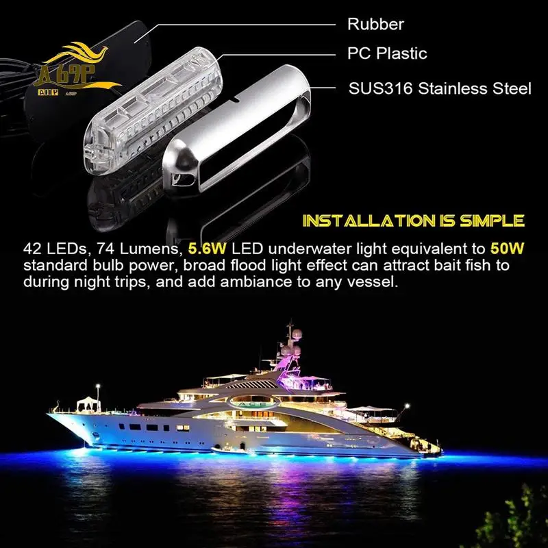 A69P-50W 42 Leds Boat Transom Light Stainless Steel Waterproof Marine Boat Underwater Pontoon Transom Lamp Universal
A69P-50W 42 Leds Boat Transom Light Stainless Steel Waterproof Marine Boat Underwater Pontoon Transom Lamp Universal