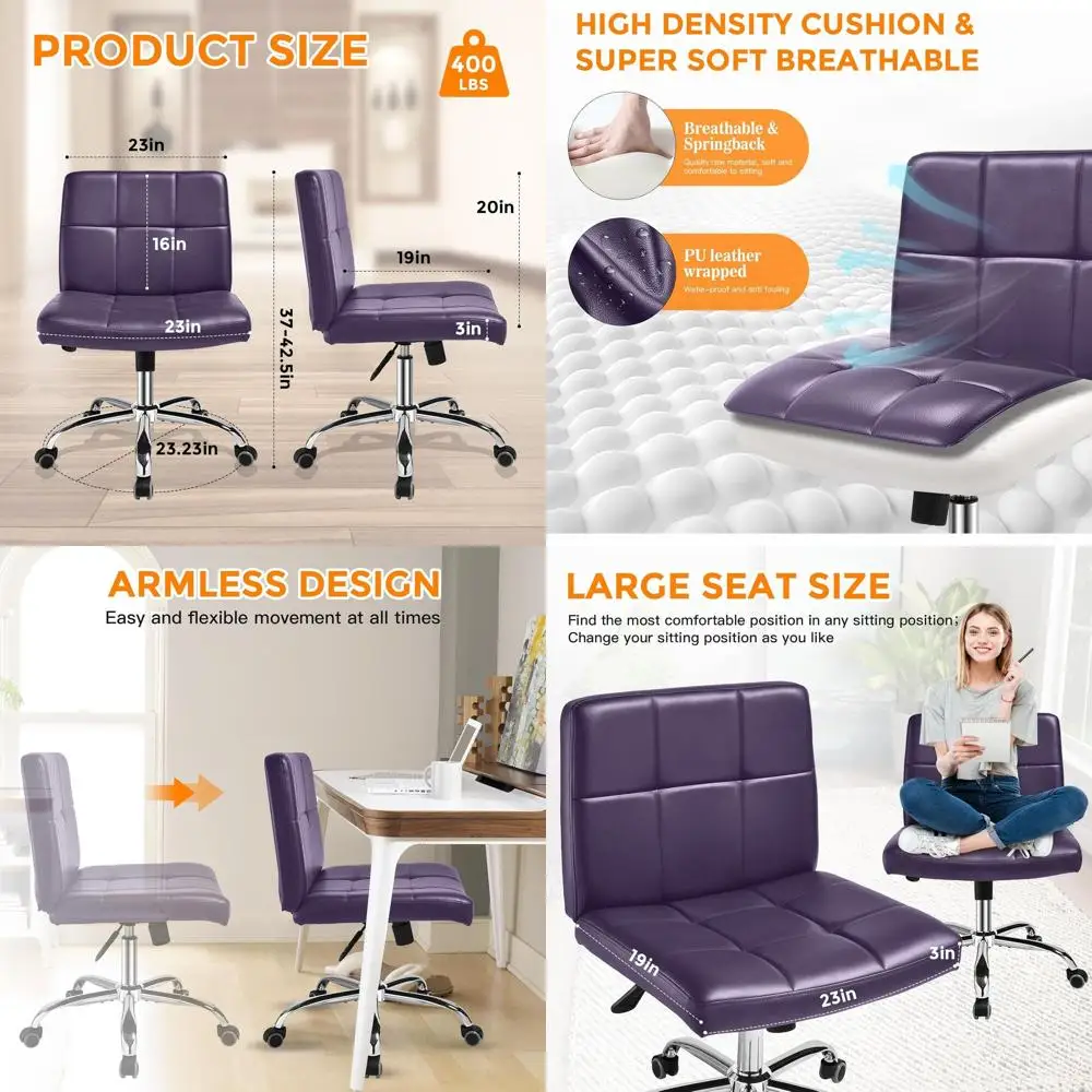 360 ° Вращающееся офисное кресло из искусственной кожи на колесиках с регулируемой спинкой для домашнего офиса, работы за компьютером (фиолетовое)
360 ° Вращающееся офисное кресло из искусственной кожи на колесиках с регулируемой спинкой для домашнего офиса, работы за компьютером (фиолетовое)