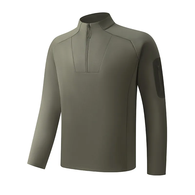 Pullover Solid Color Sports T-shirt Men's Long-sleeved Stand-up Collar Half-zip T-shirt Bottoming Shirt
Pullover Solid Color Sports T-shirt Men's Long-sleeved Stand-up Collar Half-zip T-shirt Bottoming Shirt