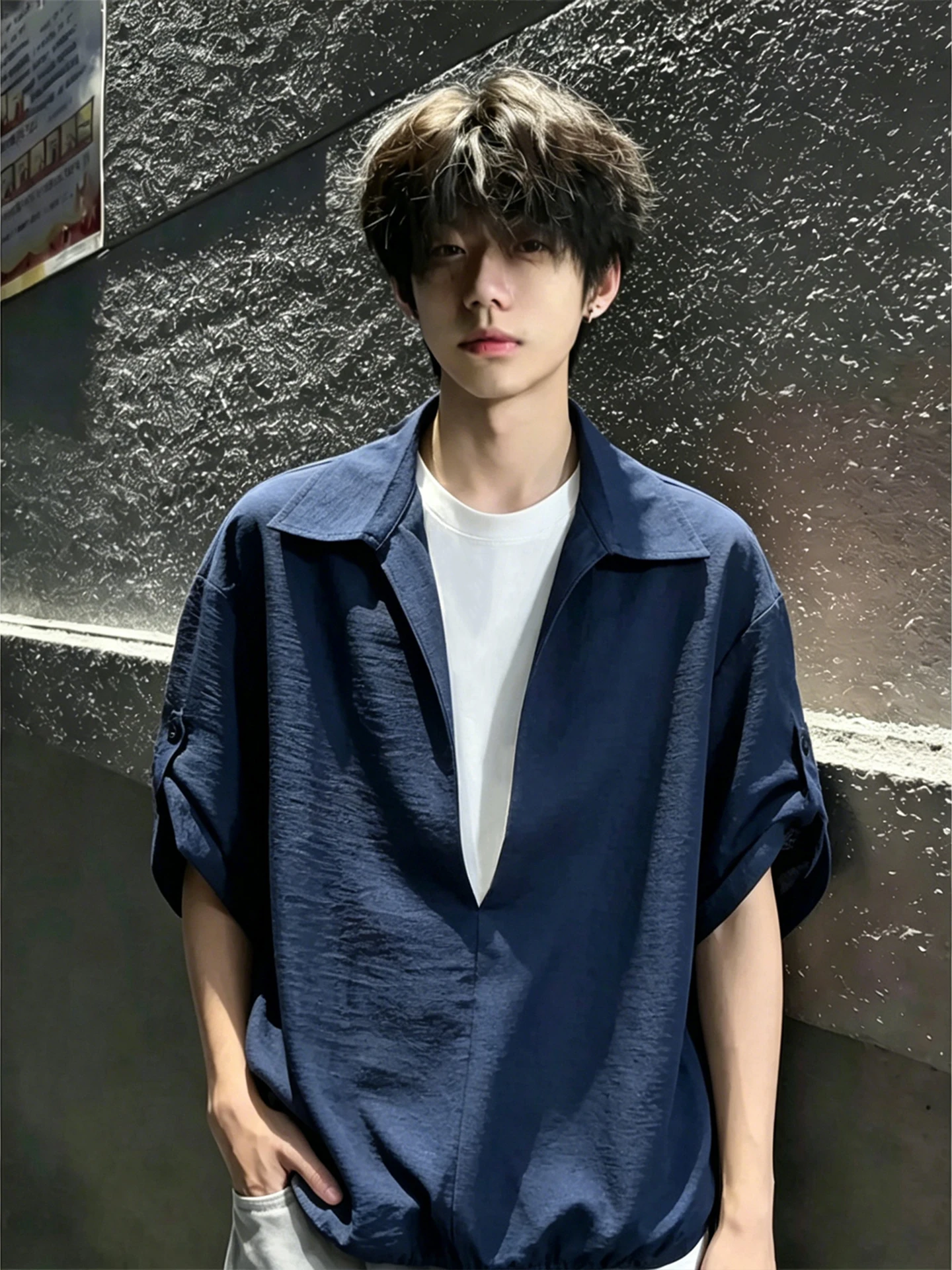 Lightweight Blue Men's Short Sleeve Shirt Summer Breathable Sun Protection American Style Couple's Half Sleeve Fake Two-Piece
Lightweight Blue Men's Short Sleeve Shirt Summer Breathable Sun Protection American Style Couple's Half Sleeve Fake Two-Piece