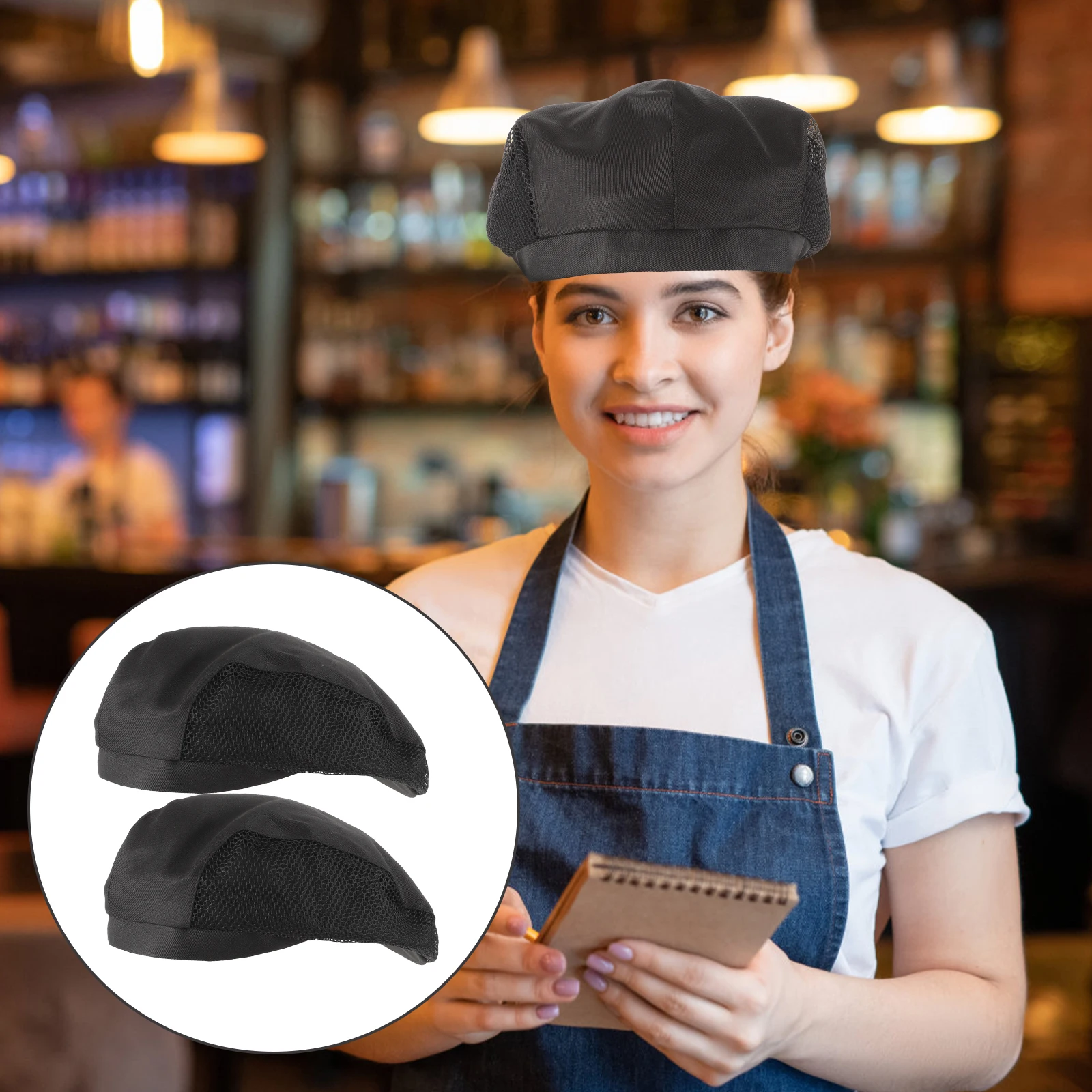2 Pcs Chef Hat for Men Women Cook Hat Kitchen Worker Cap Hair Net Polyester Cotton Black Chef Outfits Work Uniform
2 Pcs Chef Hat for Men Women Cook Hat Kitchen Worker Cap Hair Net Polyester Cotton Black Chef Outfits Work Uniform
