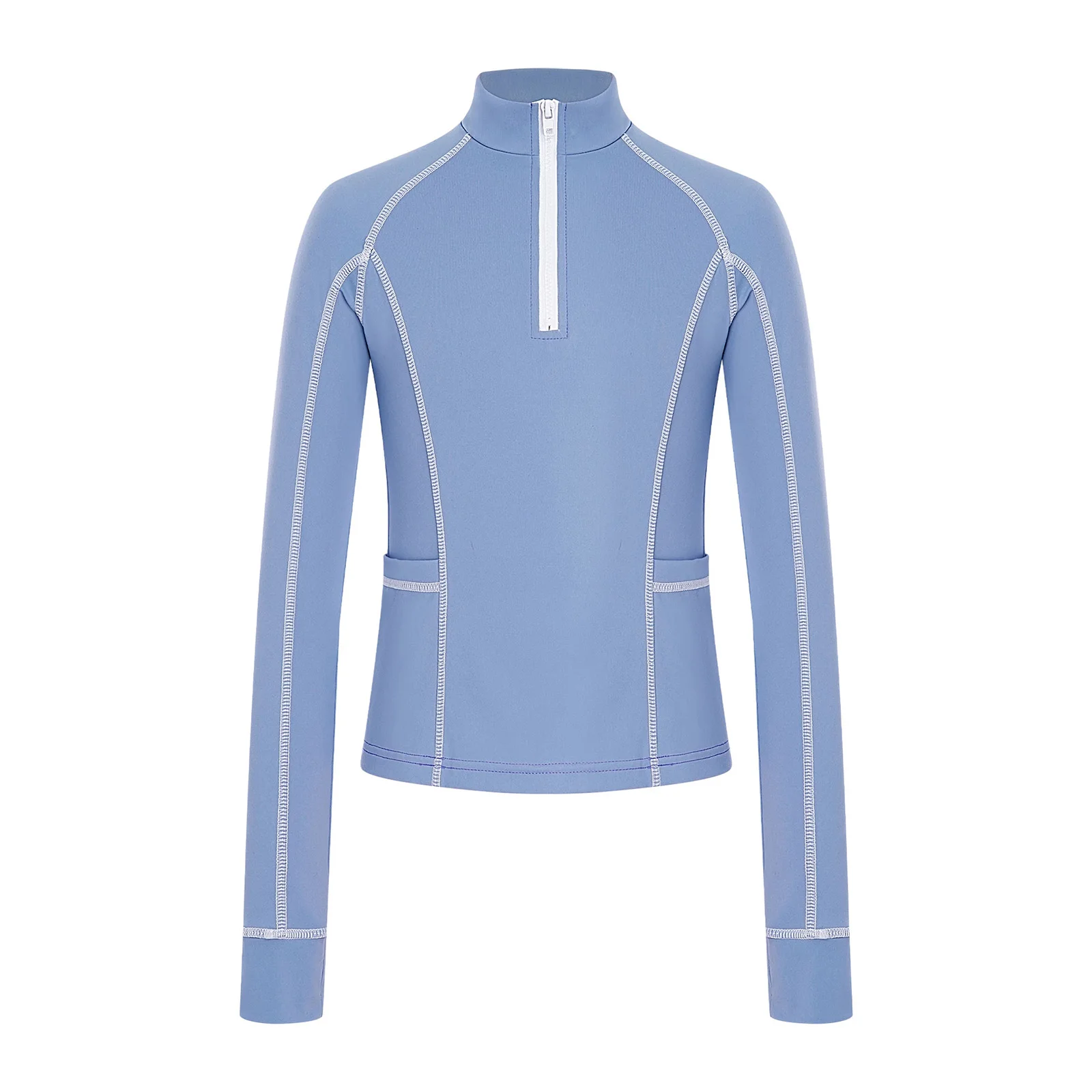 Kids Girls Horse Riding Pullover Shirts Sports Tops Stand Collar Long Sleeves Thumb Holes Zip-Up Sweatshirt with Pockets
Kids Girls Horse Riding Pullover Shirts Sports Tops Stand Collar Long Sleeves Thumb Holes Zip-Up Sweatshirt with Pockets