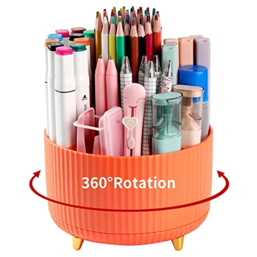Desk Pencil Pen Holder, 5 Slots 360°Degree Rotating Pen Organizers for Desk, Desktop Storage Stationery Supplies Organizer, Cut
Desk Pencil Pen Holder, 5 Slots 360°Degree Rotating Pen Organizers for Desk, Desktop Storage Stationery Supplies Organizer, Cut