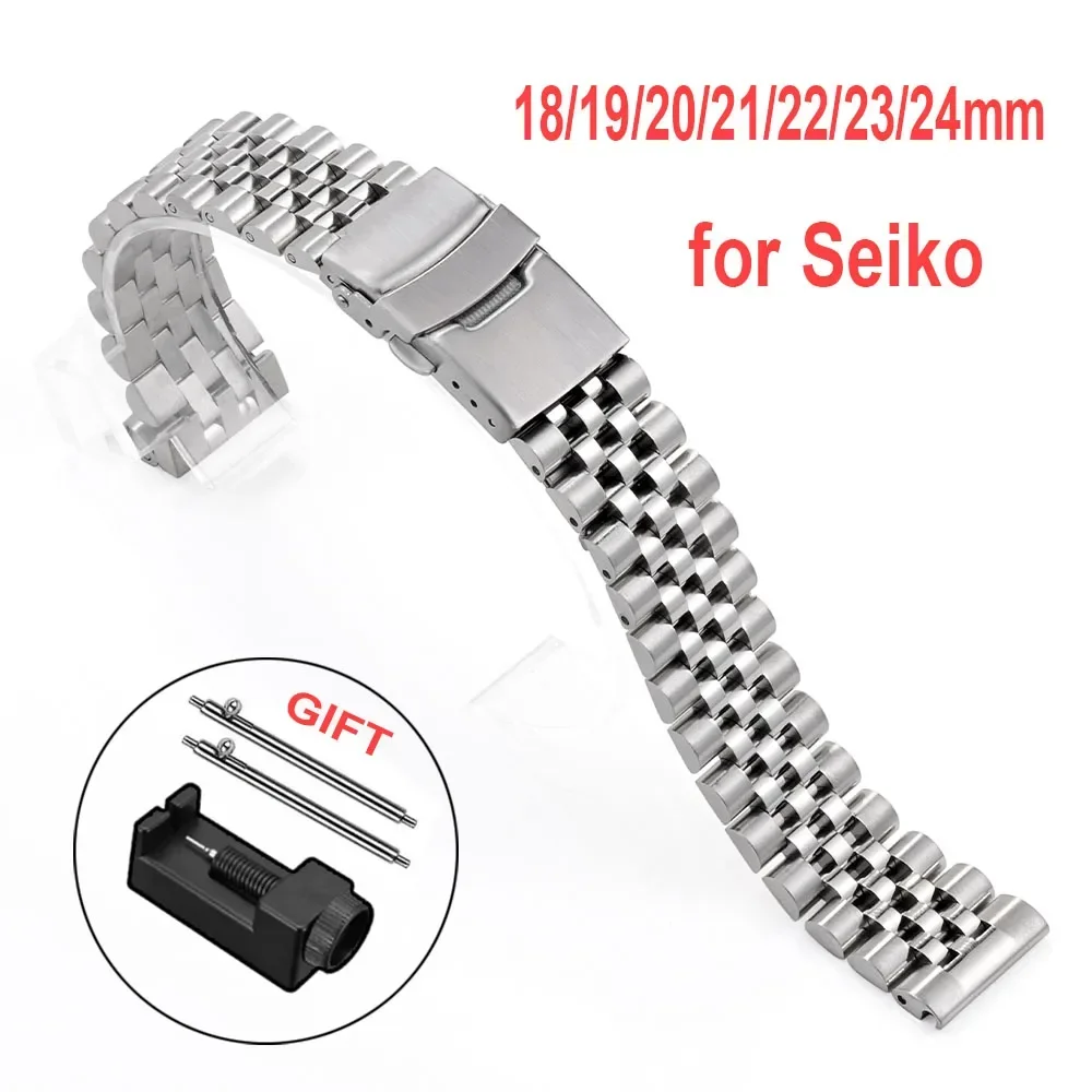 Solid Stainless Steel Watch Strap 18/19/20/21/22/23/24mm for Seiko Watchbands for Men Women Universal Replacement Wristband
Solid Stainless Steel Watch Strap 18/19/20/21/22/23/24mm for Seiko Watchbands for Men Women Universal Replacement Wristband