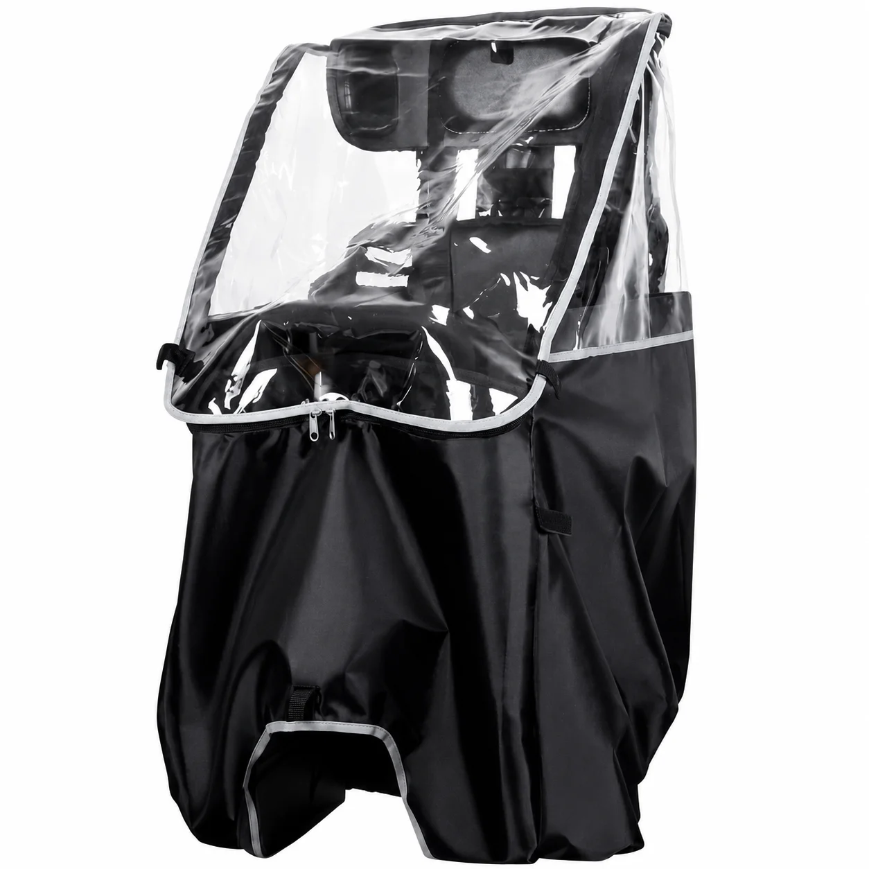 Bike Child Seat Rain Cover, 5000mm Waterproof Nylon, Vent Window, Clear Window, Side Opening, Reflective, Shape-Retaining, Black
Bike Child Seat Rain Cover, 5000mm Waterproof Nylon, Vent Window, Clear Window, Side Opening, Reflective, Shape-Retaining, Black