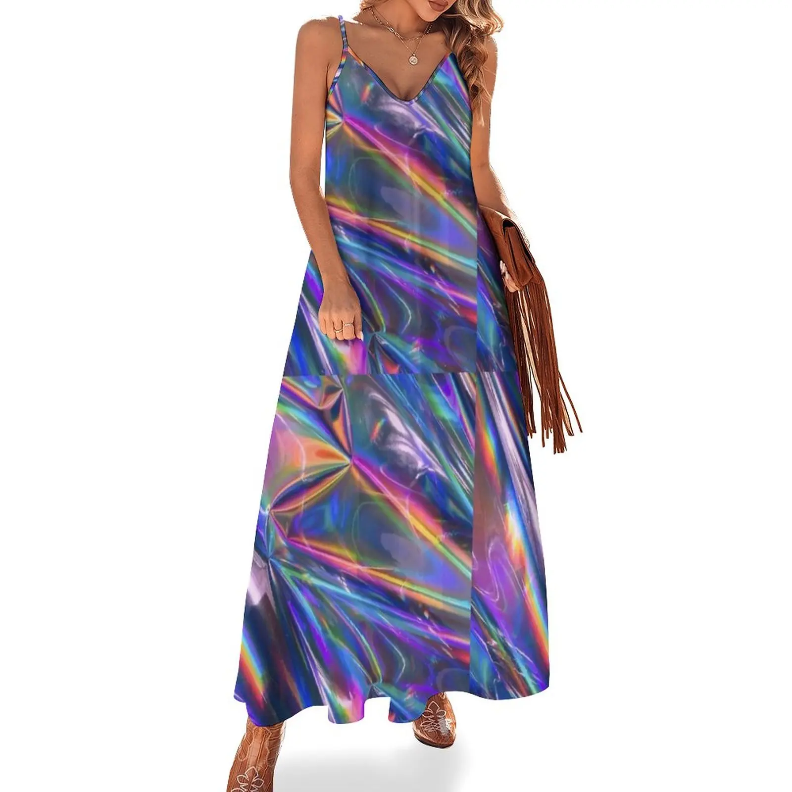 Holographic Material Sleeveless Dress Women's clothing luxury evening dress woman for wedding summer dresses women 2024
Holographic Material Sleeveless Dress Women's clothing luxury evening dress woman for wedding summer dresses women 2024