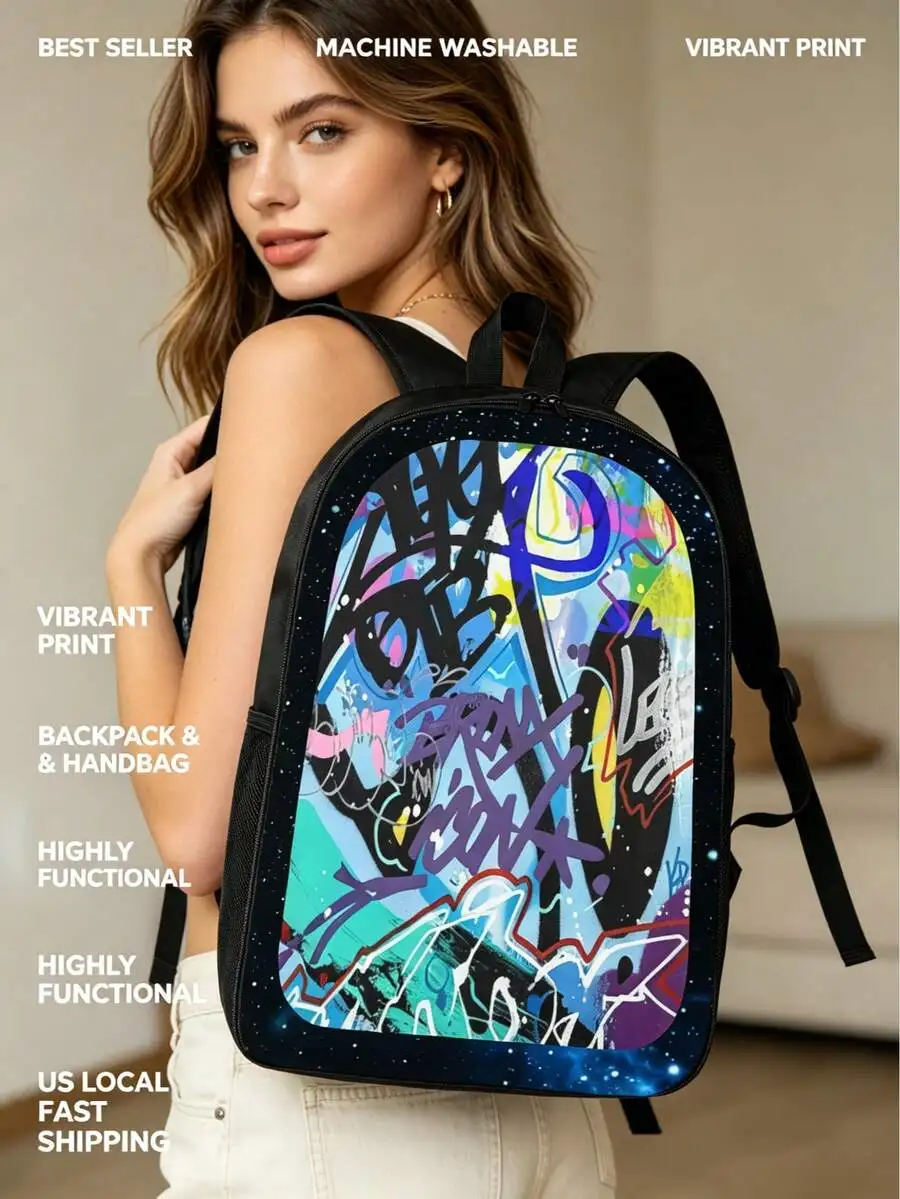 Graffiti Galaxy Backpack Black With Blue Purple Yellow Green Spray Art Streetwear Rucksack Laptop Sleeve
Graffiti Galaxy Backpack Black With Blue Purple Yellow Green Spray Art Streetwear Rucksack Laptop Sleeve