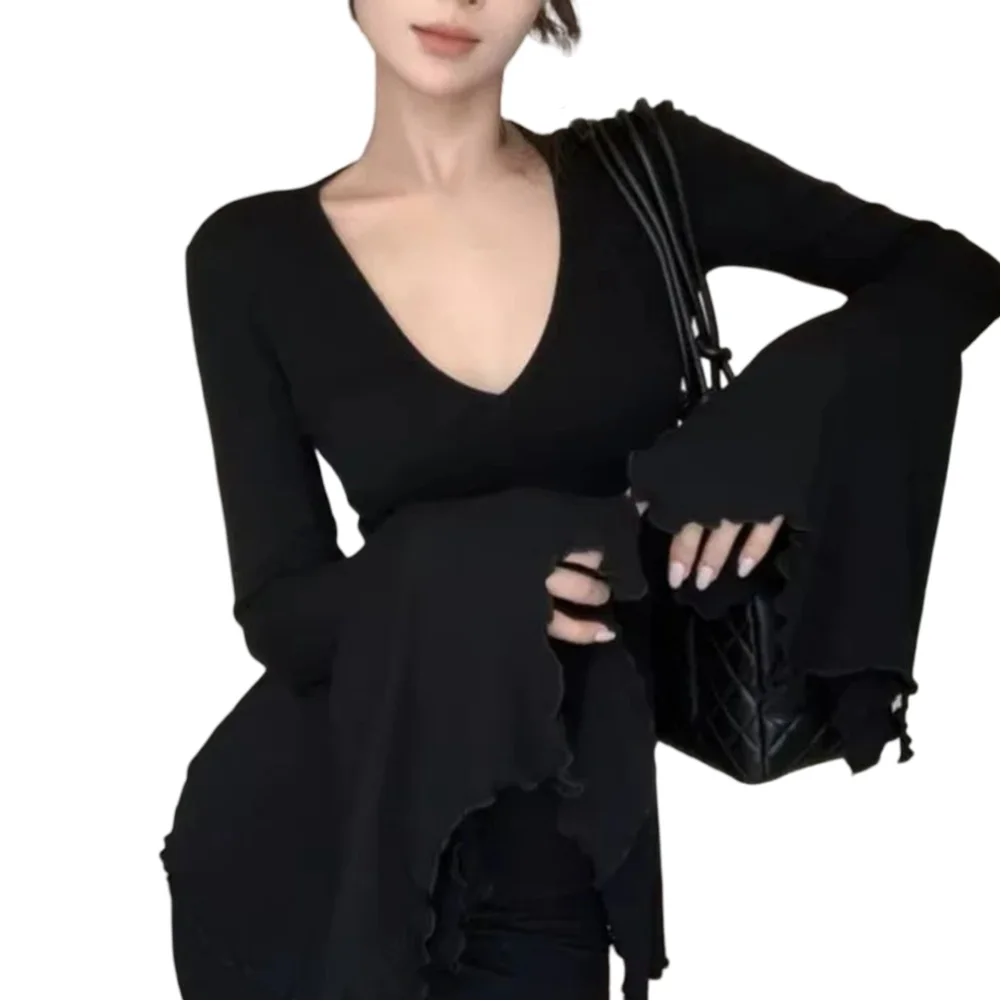 Casual Outing Daily Use Ladies T-Shirt Casual T-Shirt Stylish Trumpet Sleeve T Shirt Kawaii Style Long Sleeve Style
Casual Outing Daily Use Ladies T-Shirt Casual T-Shirt Stylish Trumpet Sleeve T Shirt Kawaii Style Long Sleeve Style