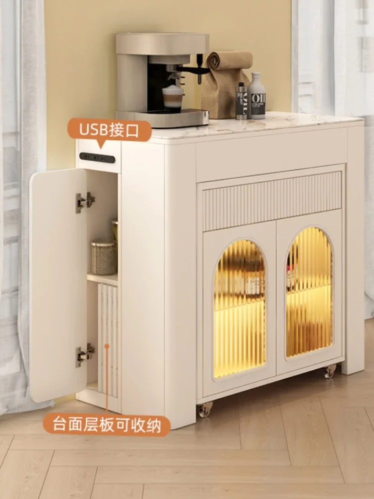 Retractable Mobile Sideboard Cabinet with Wheels Household Cream Style Light Luxury Stone Plate
Retractable Mobile Sideboard Cabinet with Wheels Household Cream Style Light Luxury Stone Plate