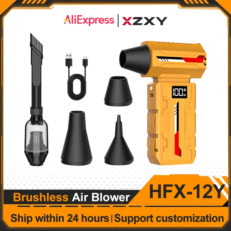 XZXY Mini Air Blower HFX-12Y Portable Turbo Fan 90000Rpm Brushless 4000mAh Battery 4-Gears Adjustable Wind Speed with 3 Nozzles
XZXY Mini Air Blower HFX-12Y Portable Turbo Fan 90000Rpm Brushless 4000mAh Battery 4-Gears Adjustable Wind Speed with 3 Nozzles