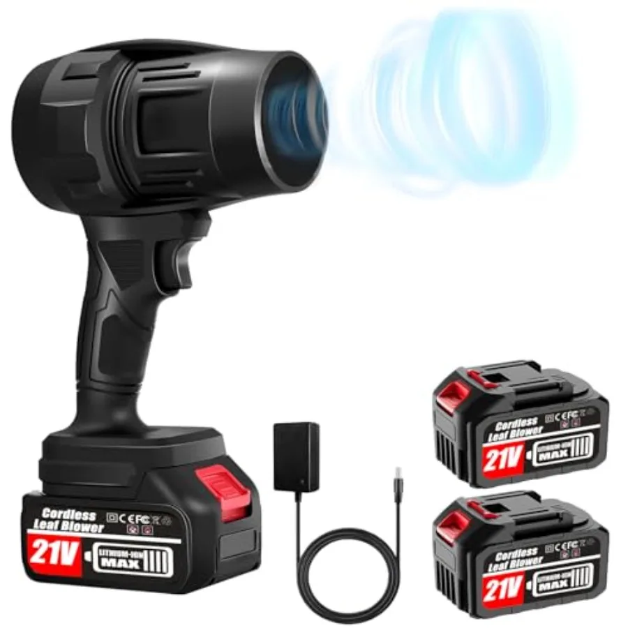 Cordless Leaf Blower with 2 x 4.0Ah Battery and Charger 600 000 RPM Turbo Air Jet Blower Lightweight Handheld Blower with Adjus
Cordless Leaf Blower with 2 x 4.0Ah Battery and Charger 600 000 RPM Turbo Air Jet Blower Lightweight Handheld Blower with Adjus