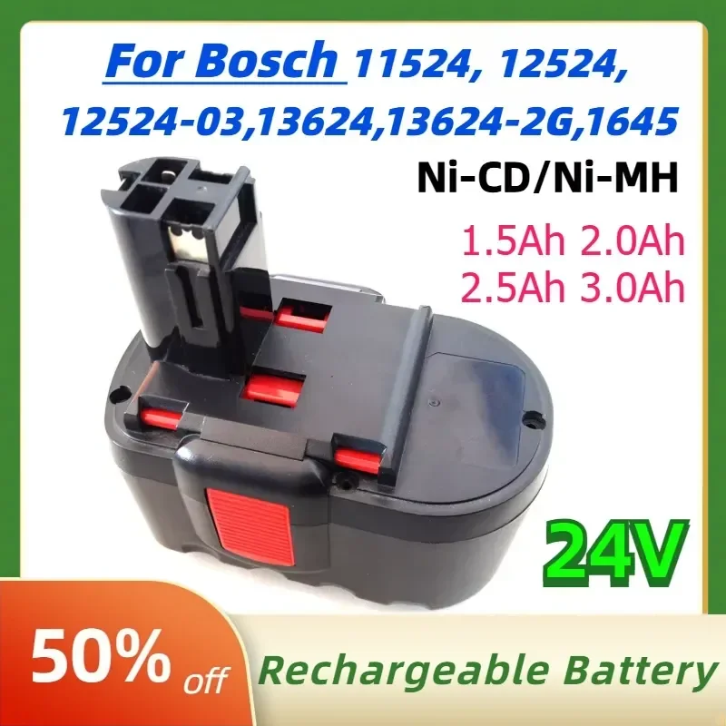 For Bosch 11524 GKG GKS 24V 1.5Ah 2.0Ah 2.5Ah 3.0Ah 20S1P Rechargeable Ni-CD/Ni-MH Battery Electric Drill Power Tool
For Bosch 11524 GKG GKS 24V 1.5Ah 2.0Ah 2.5Ah 3.0Ah 20S1P Rechargeable Ni-CD/Ni-MH Battery Electric Drill Power Tool
