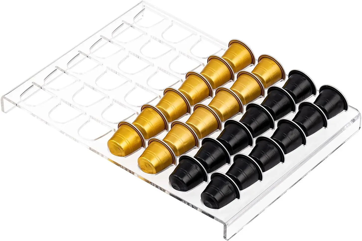 Clear Acrylic Coffee Pod Organizer Tray for Drawer, Holds 42 Capsules, Space Saving Storage for Kitchen
Clear Acrylic Coffee Pod Organizer Tray for Drawer, Holds 42 Capsules, Space Saving Storage for Kitchen