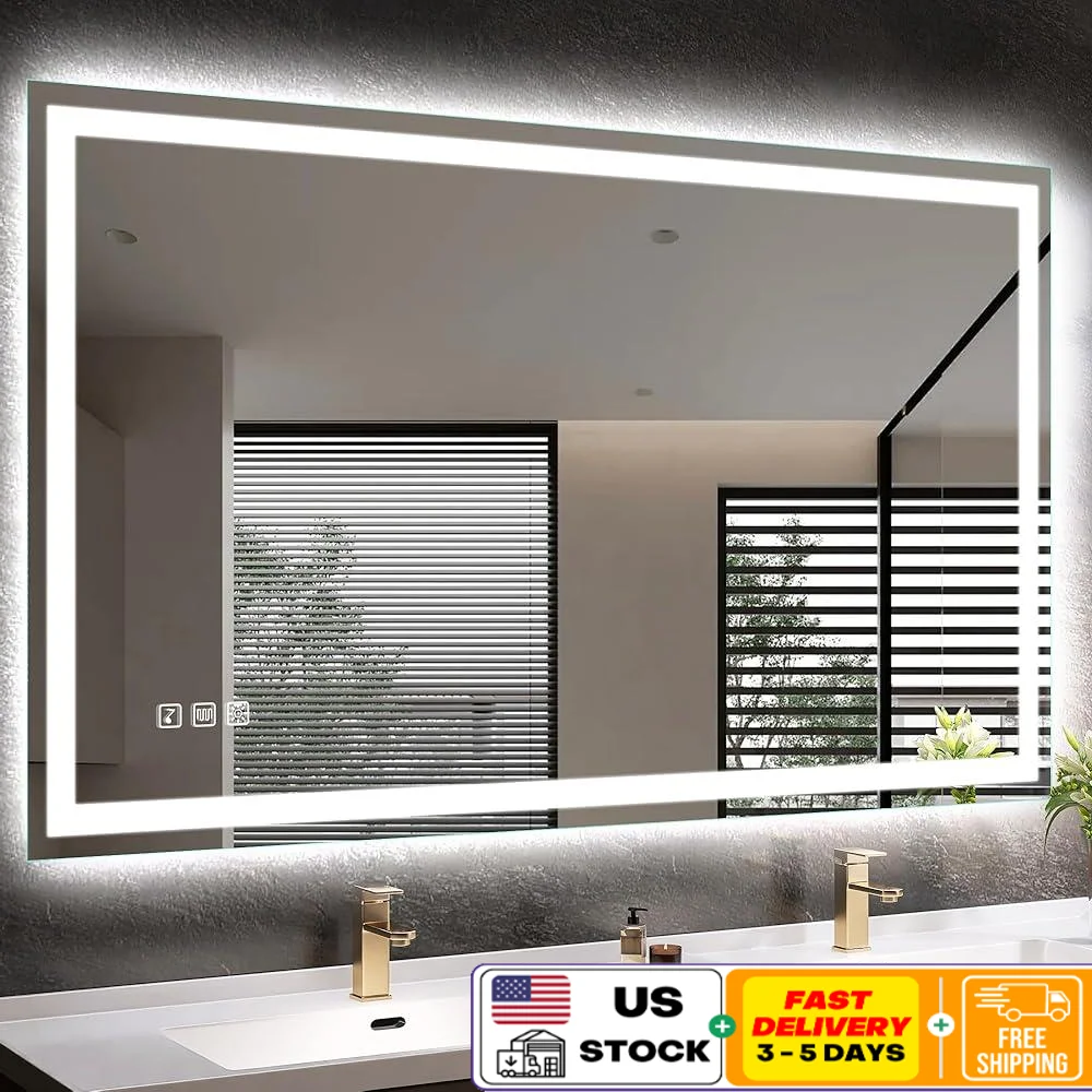 LED Bathroom Mirror with Lights Wall-Mounted Dimmable Bluetooth Speaker Anti-Fog Smart Memory Tempered Glass Adjustable
LED Bathroom Mirror with Lights Wall-Mounted Dimmable Bluetooth Speaker Anti-Fog Smart Memory Tempered Glass Adjustable