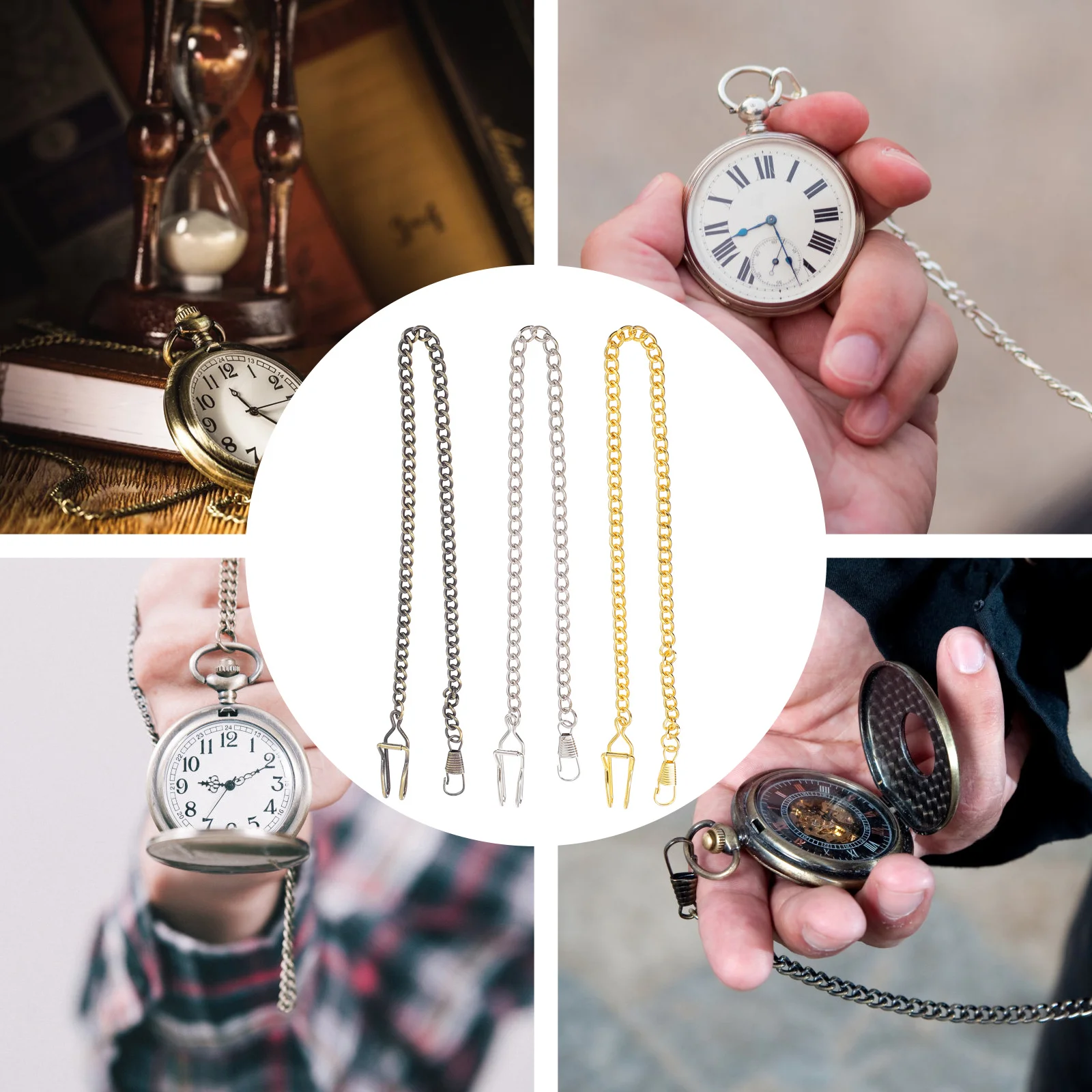 3 Pcs Watch Chain Vintage Metal Accessories Retro Watch Chain Pendant Retro Style Long Chains Proper Length Lightweight
3 Pcs Watch Chain Vintage Metal Accessories Retro Watch Chain Pendant Retro Style Long Chains Proper Length Lightweight