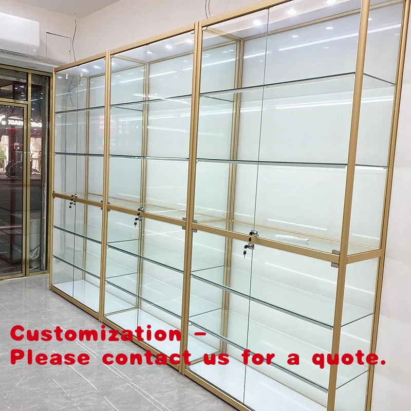 custom.Display Modern Large Gold Jewelry Display Showcase LED Light Waterproof Lockable Floor Standing Glass Shelf Store
custom.Display Modern Large Gold Jewelry Display Showcase LED Light Waterproof Lockable Floor Standing Glass Shelf Store