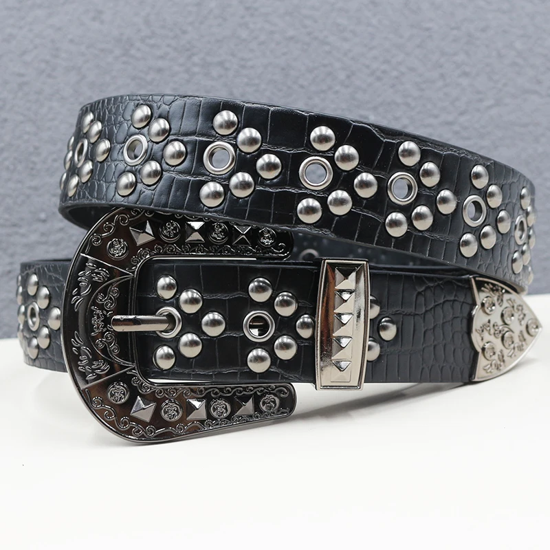 men luxury fashion punk hip hop round rivets belts black trendy studded belt womens soft leather waistband brand designer leash
men luxury fashion punk hip hop round rivets belts black trendy studded belt womens soft leather waistband brand designer leash