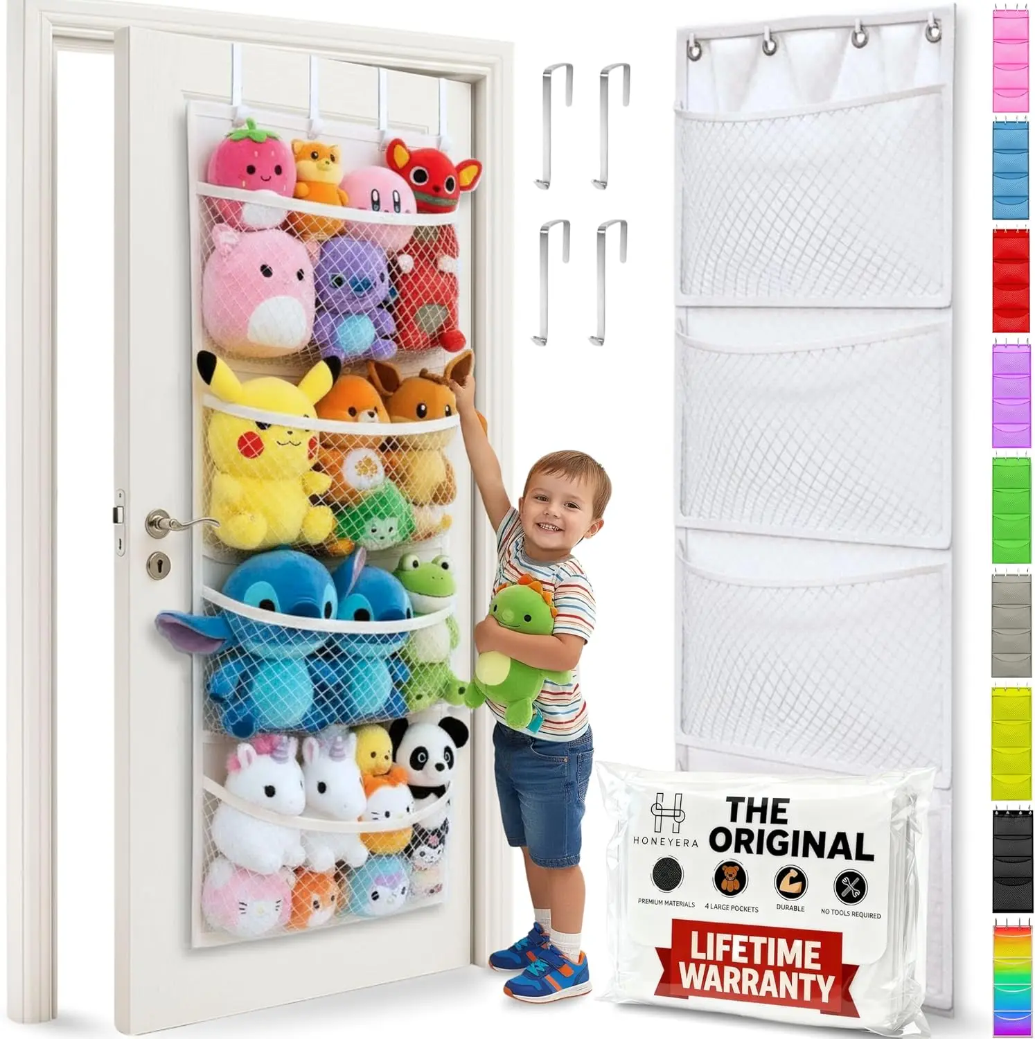 Stuffed Animal Storage Over Door Organizer with Mesh Pockets for Toys and Plush
Stuffed Animal Storage Over Door Organizer with Mesh Pockets for Toys and Plush
