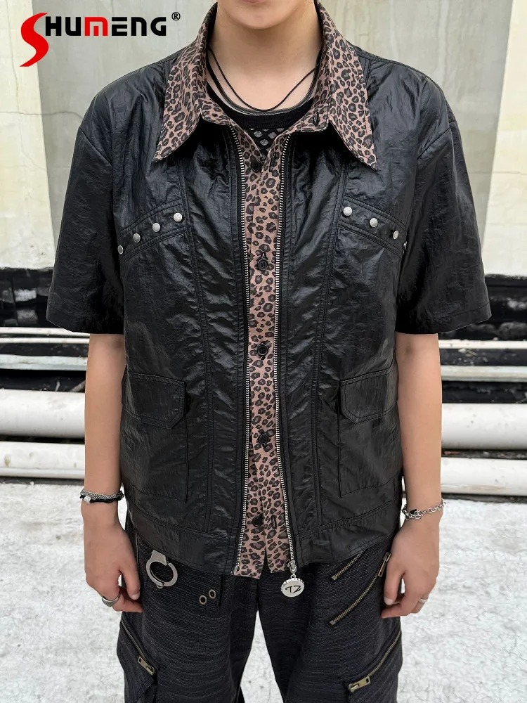 Men's Women's 2026 Spring New Shirt Coats Fashion Leopard Print Splicing Lapel Shirts Color Matching Short-sleeve Stylish Tops
Men's Women's 2026 Spring New Shirt Coats Fashion Leopard Print Splicing Lapel Shirts Color Matching Short-sleeve Stylish Tops