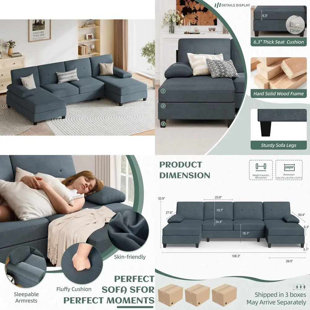 modern 4-seat u-shaped sectional sofa with chaise for living room and apartment
modern 4-seat u-shaped sectional sofa with chaise for living room and apartment