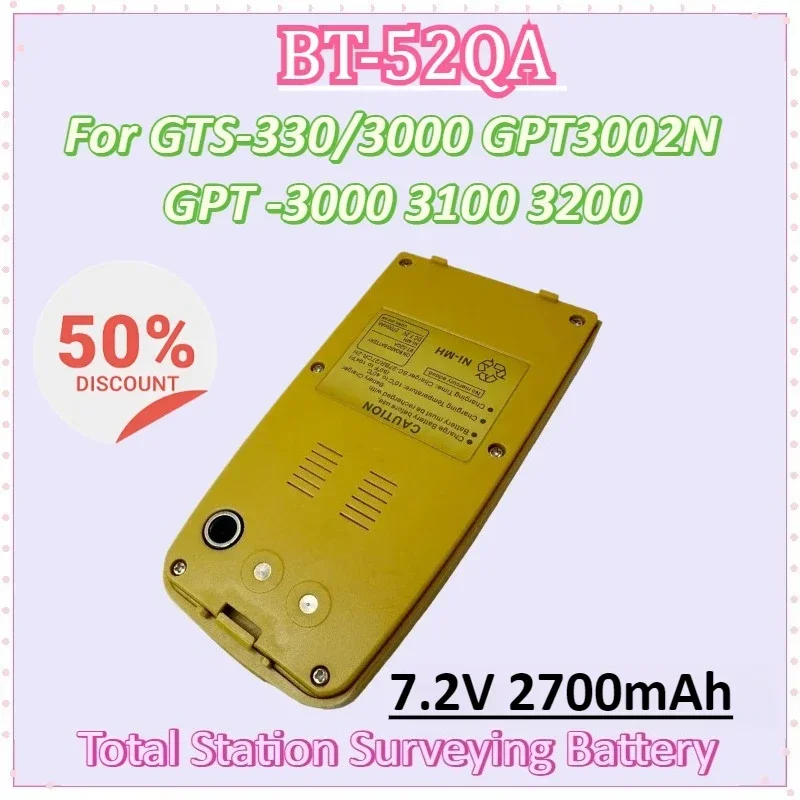 7.2V 2700mAh BT-52QA BT52Q BT-52Q BT52QA Ni-MH Rechargeable for GTS-330/3000 GPT -3000 3100 3200 Series Total Stations 3 PIN
7.2V 2700mAh BT-52QA BT52Q BT-52Q BT52QA Ni-MH Rechargeable for GTS-330/3000 GPT -3000 3100 3200 Series Total Stations 3 PIN