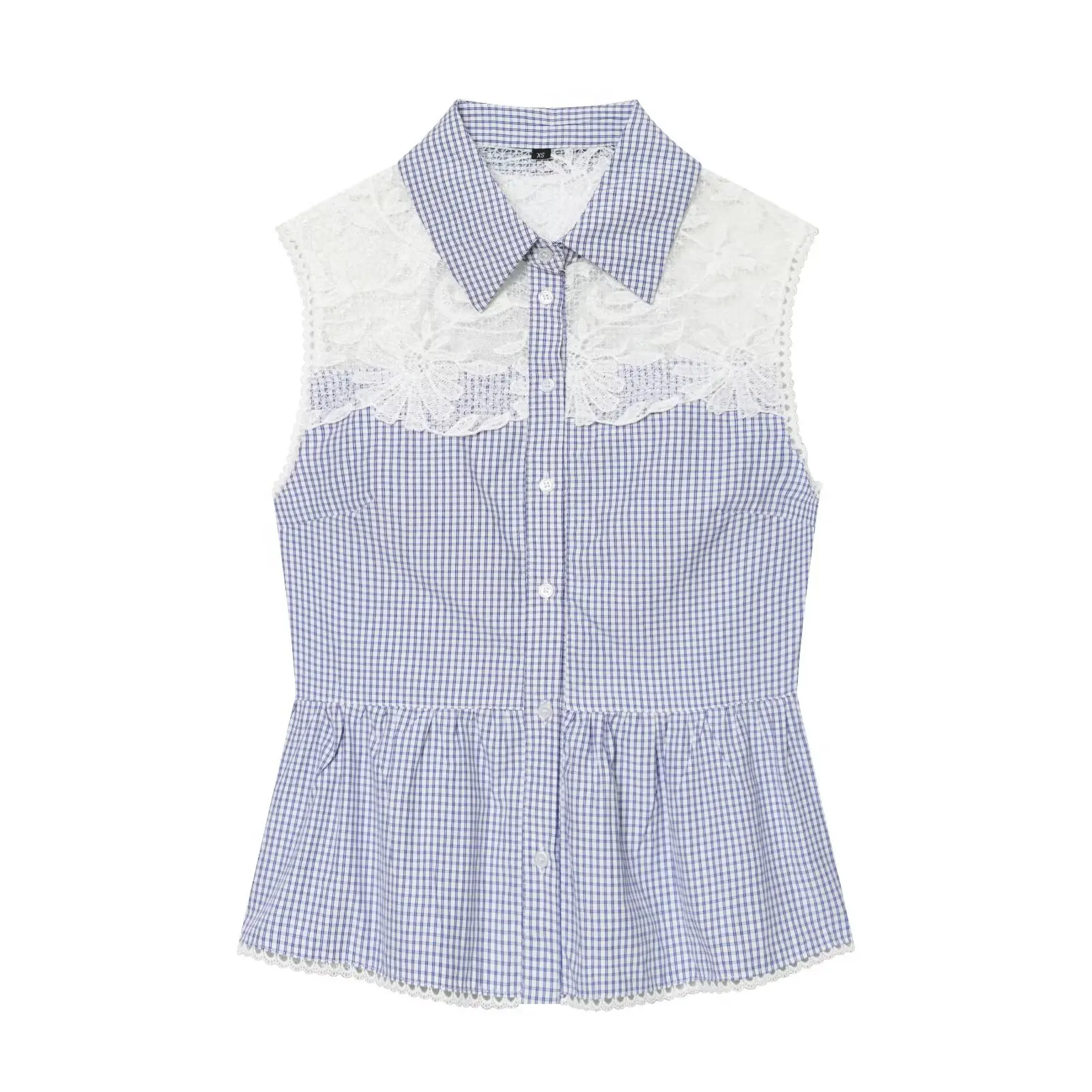 WOMAN 2026 Summer New Fashionable Casual Lace Splicing Small Grid Sleeveless Shirt Retro Versatile Women Blouses Mujer Chic Top
WOMAN 2026 Summer New Fashionable Casual Lace Splicing Small Grid Sleeveless Shirt Retro Versatile Women Blouses Mujer Chic Top