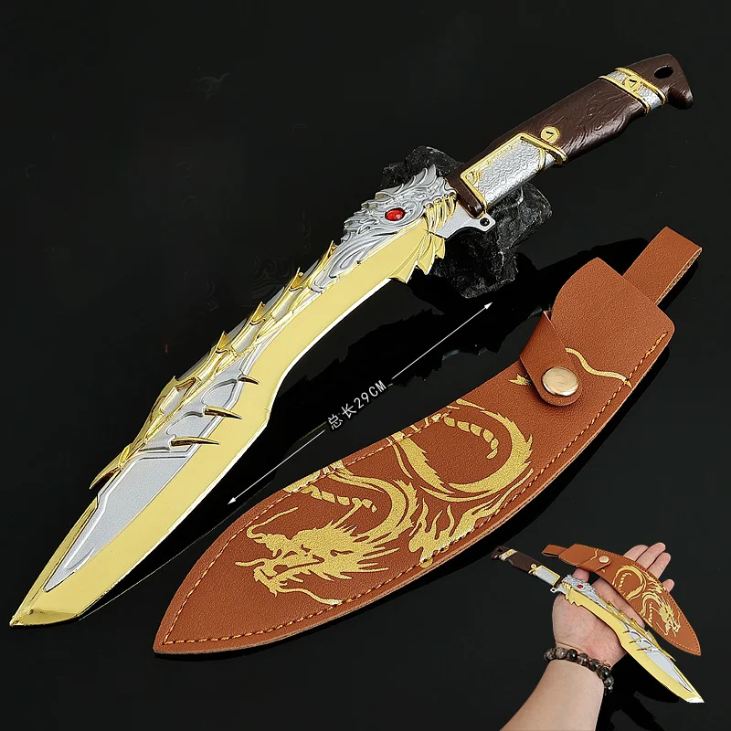 29cm Game Melee Knife Toy Sword Fire Unicorn Nepal Holster Version Military Tactical Command Knife Safe Unedged Model Collection
29cm Game Melee Knife Toy Sword Fire Unicorn Nepal Holster Version Military Tactical Command Knife Safe Unedged Model Collection
